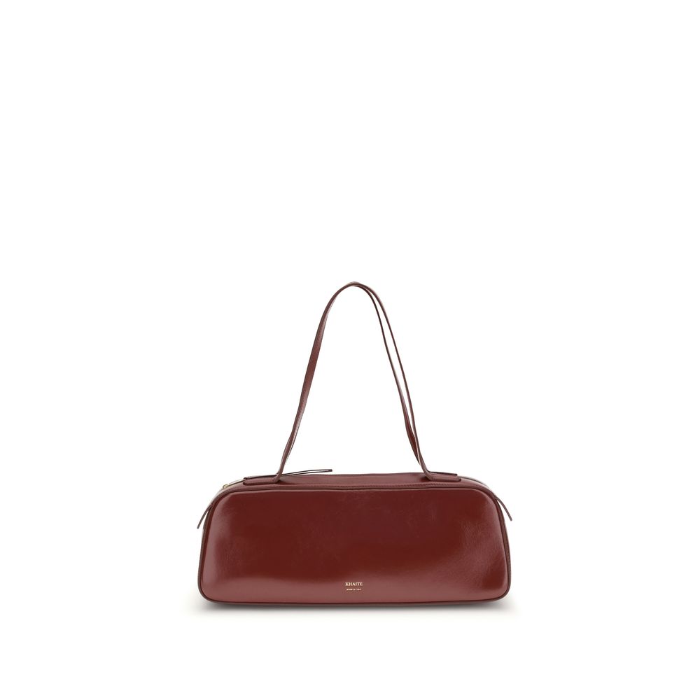 SIMONA SHOULDER BAG IN BURGUNDY LEATHER
