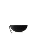 HALFMOON CLUTCH BAG IN BLACK CRINKLED LEATHER