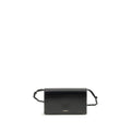 TANGLE WALLET ON STRAP IN BLACK LEATHER