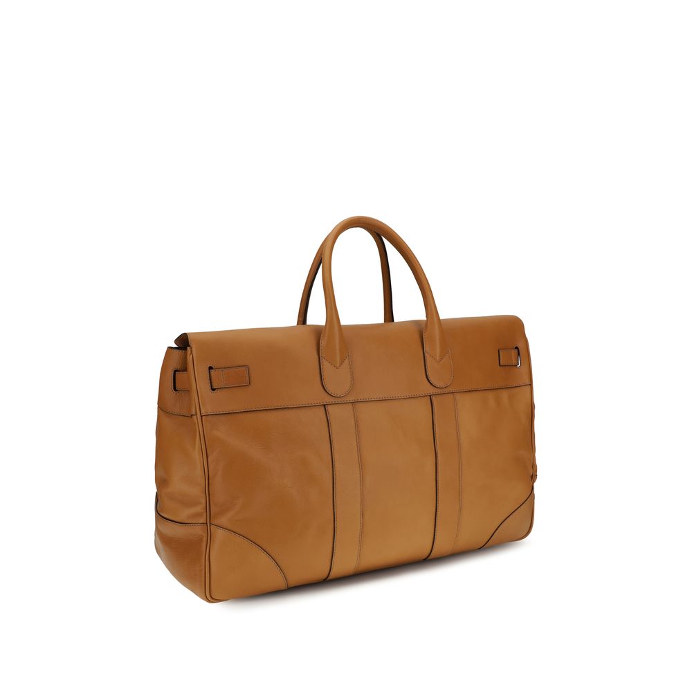 Brunello-Cucinelli-Brown-Calf-Leather-Travel-Bag-Luggage-MBTGBU071-C001-Italian-Handcrafted-Transit-Hardware-back-view