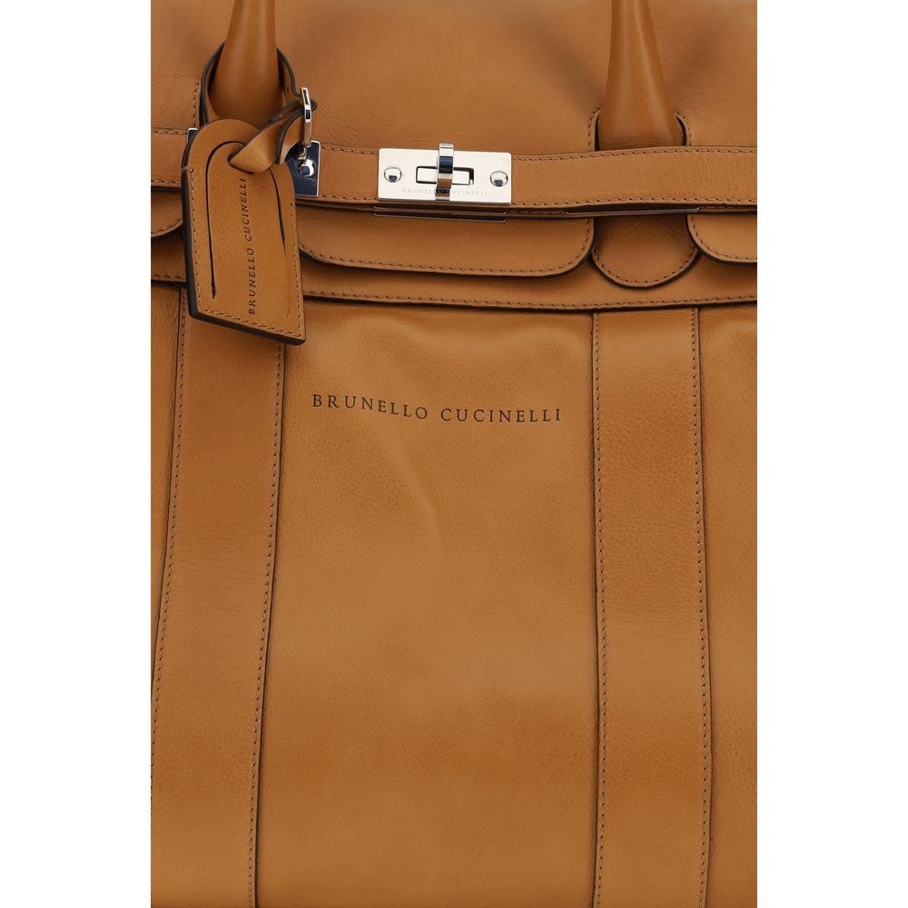 Brunello-Cucinelli-Brown-Calf-Leather-Travel-Bag-Luggage-MBTGBU071-C001-Italian-Handcrafted-Transit-Hardware-hardware-close-up