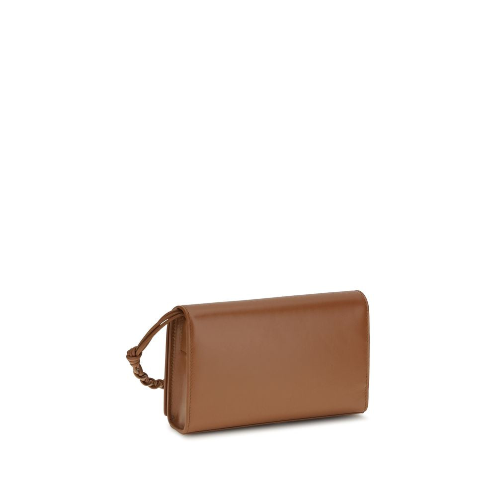 TANGLE WALLET ON STRAP IN BROWN LEATHER