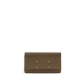 GRAINED LEATHER WALLET ON CHAIN IN BROWN