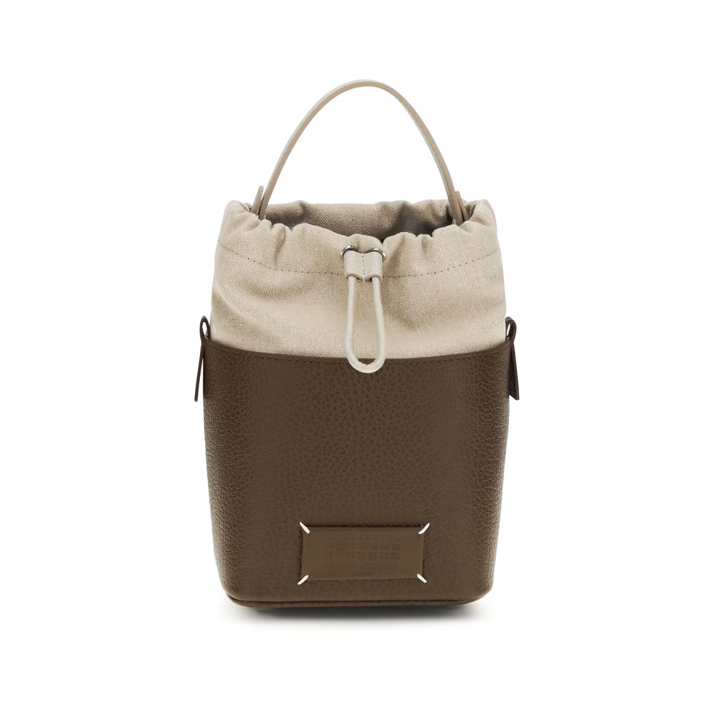 5AC BUCKET BAG IN BROWN LEATHER