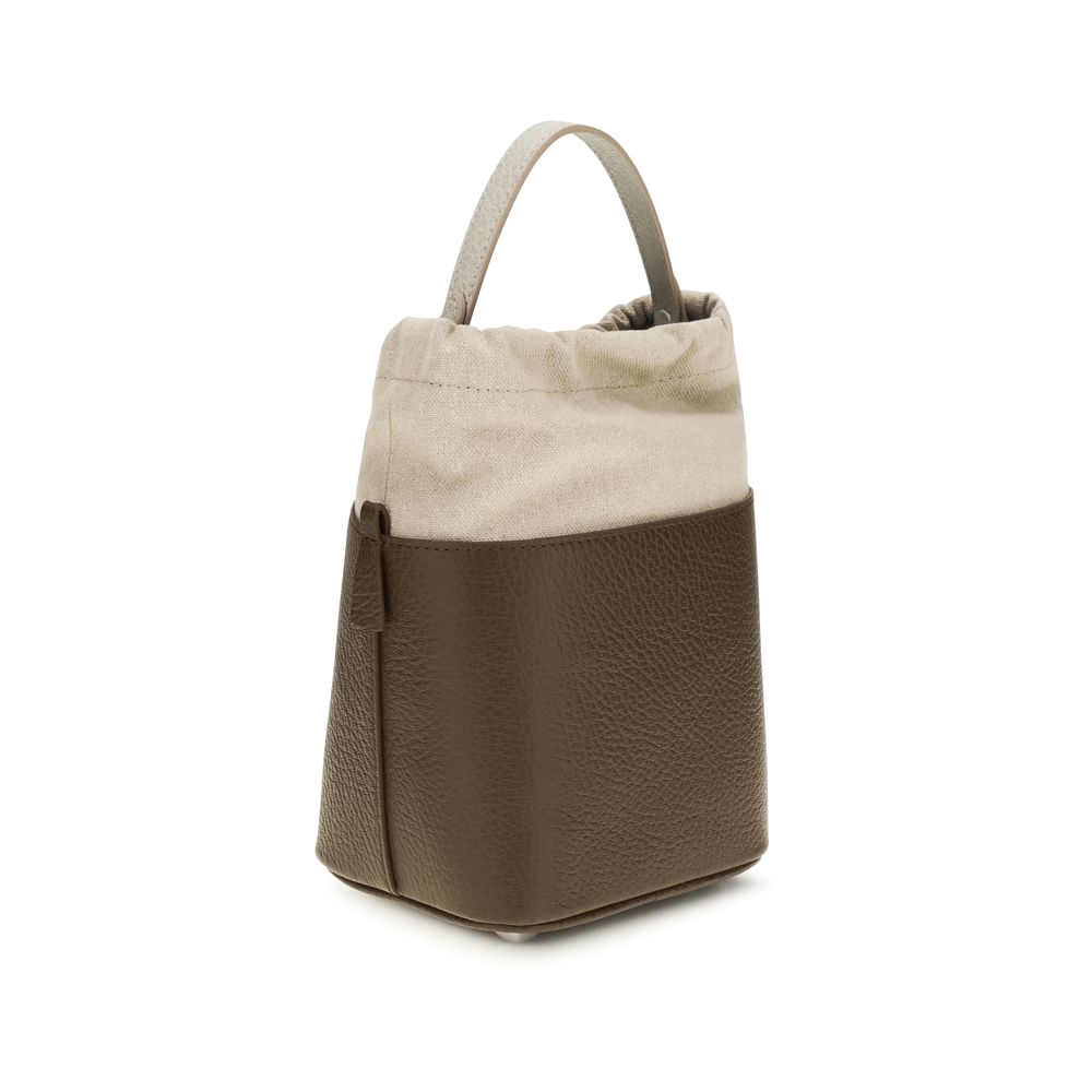 5AC BUCKET BAG IN BROWN LEATHER