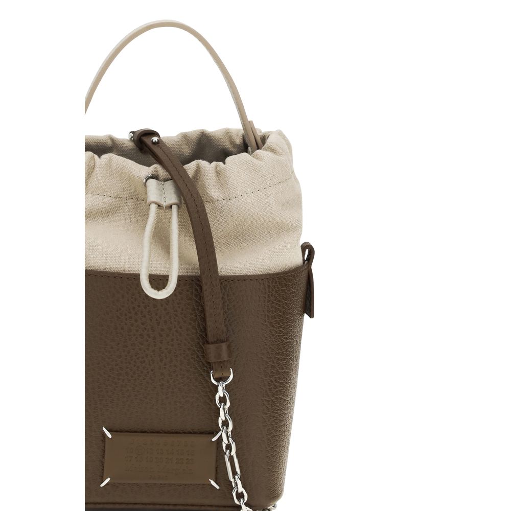 5AC BUCKET BAG IN BROWN LEATHER