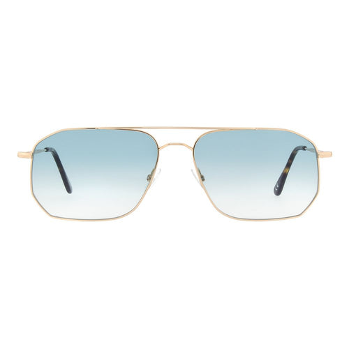 Andy-Wolf-Hector-60B-Gold-Metal-Sunglasses-Oversized-Navigator-Handcrafted-Austria-Gray-Lenses-front-view
