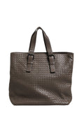 INTRECCIATO NAPPA LEATHER TOTE BAG IN GREY