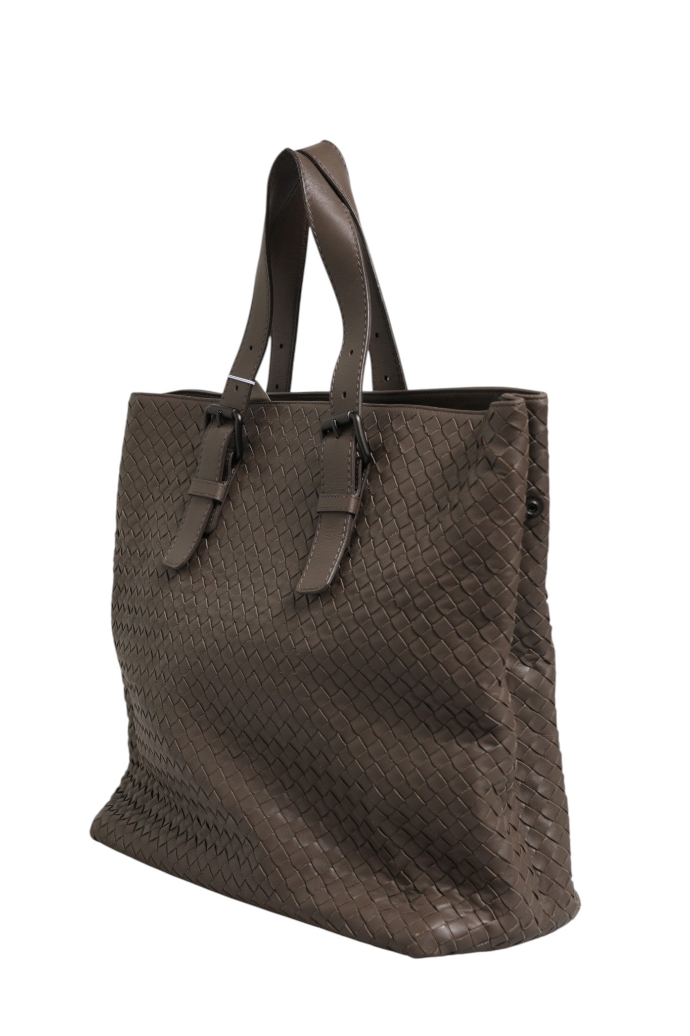 INTRECCIATO NAPPA LEATHER TOTE BAG IN GREY