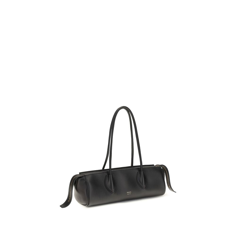 LOGO SHOULDER BAG IN BLACK NAPPA