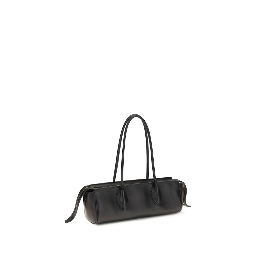 LOGO SHOULDER BAG IN BLACK NAPPA