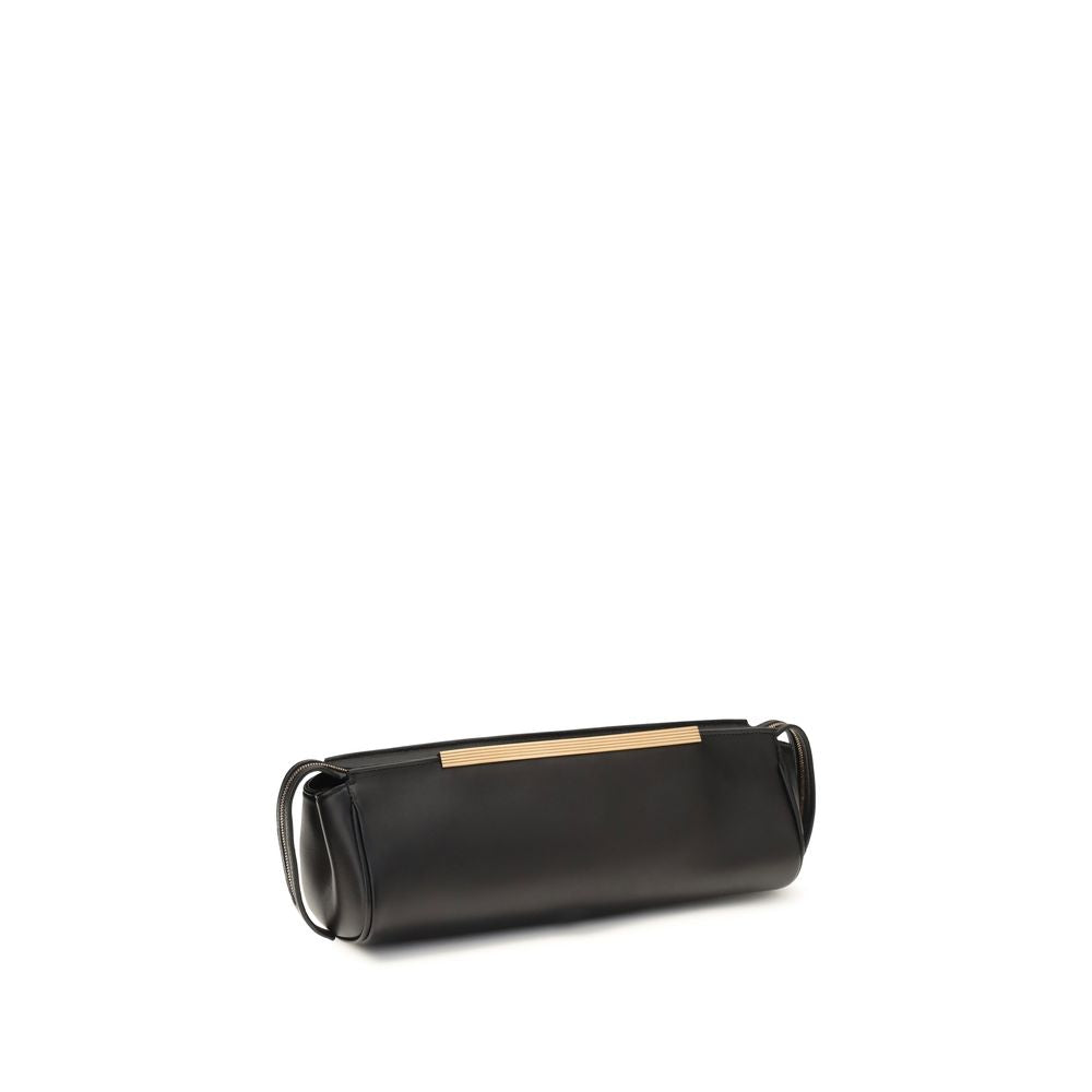 EVENING CLUTCH IN BLACK LEATHER