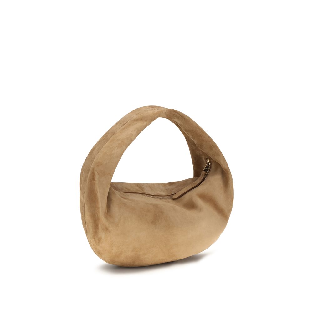 OLIVIA MEDIUM HOBO BAG IN BEIGE SUEDE