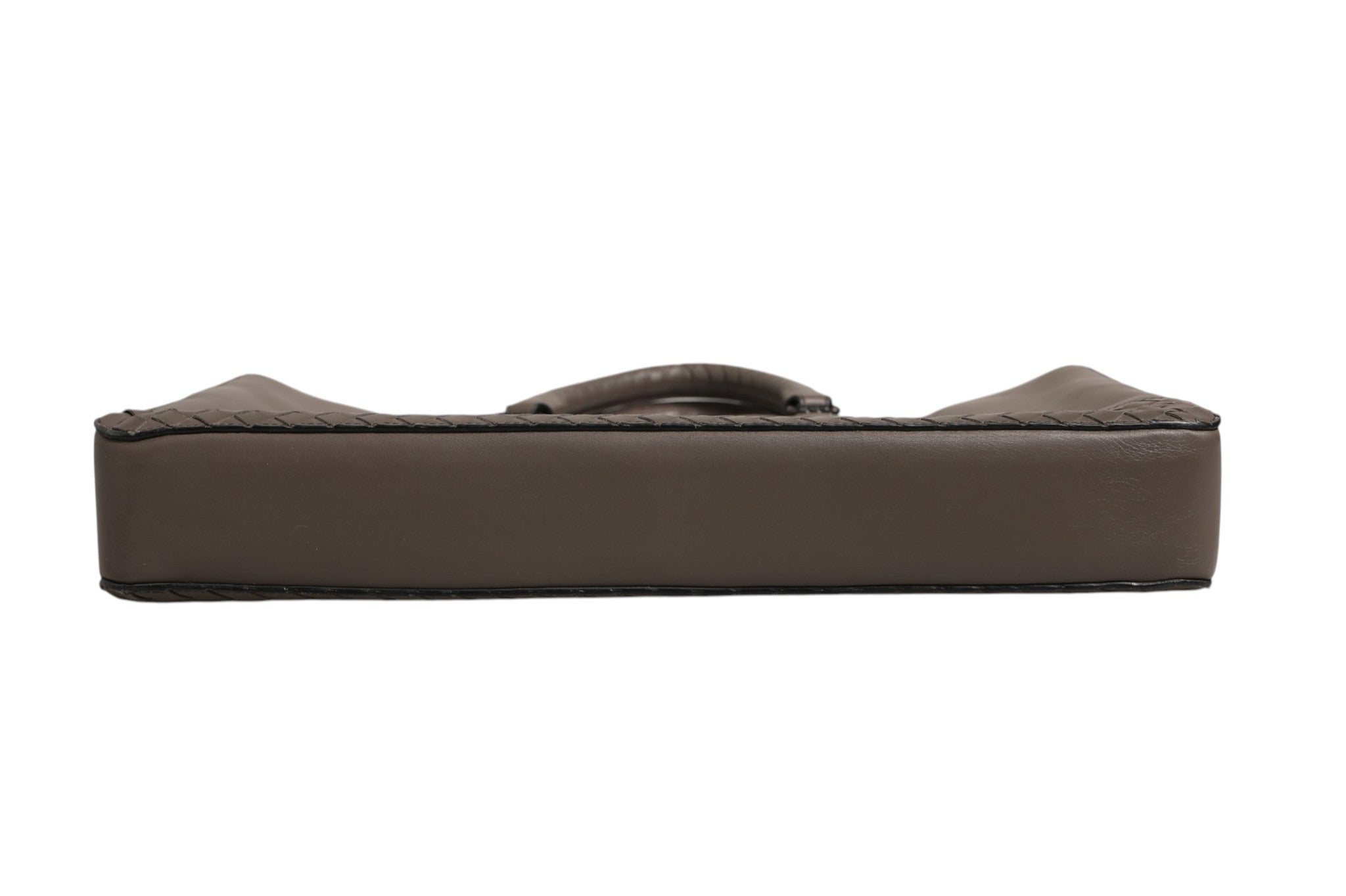 GETAWAY INTRECCIATO LEATHER BRIEFCASE IN GREY