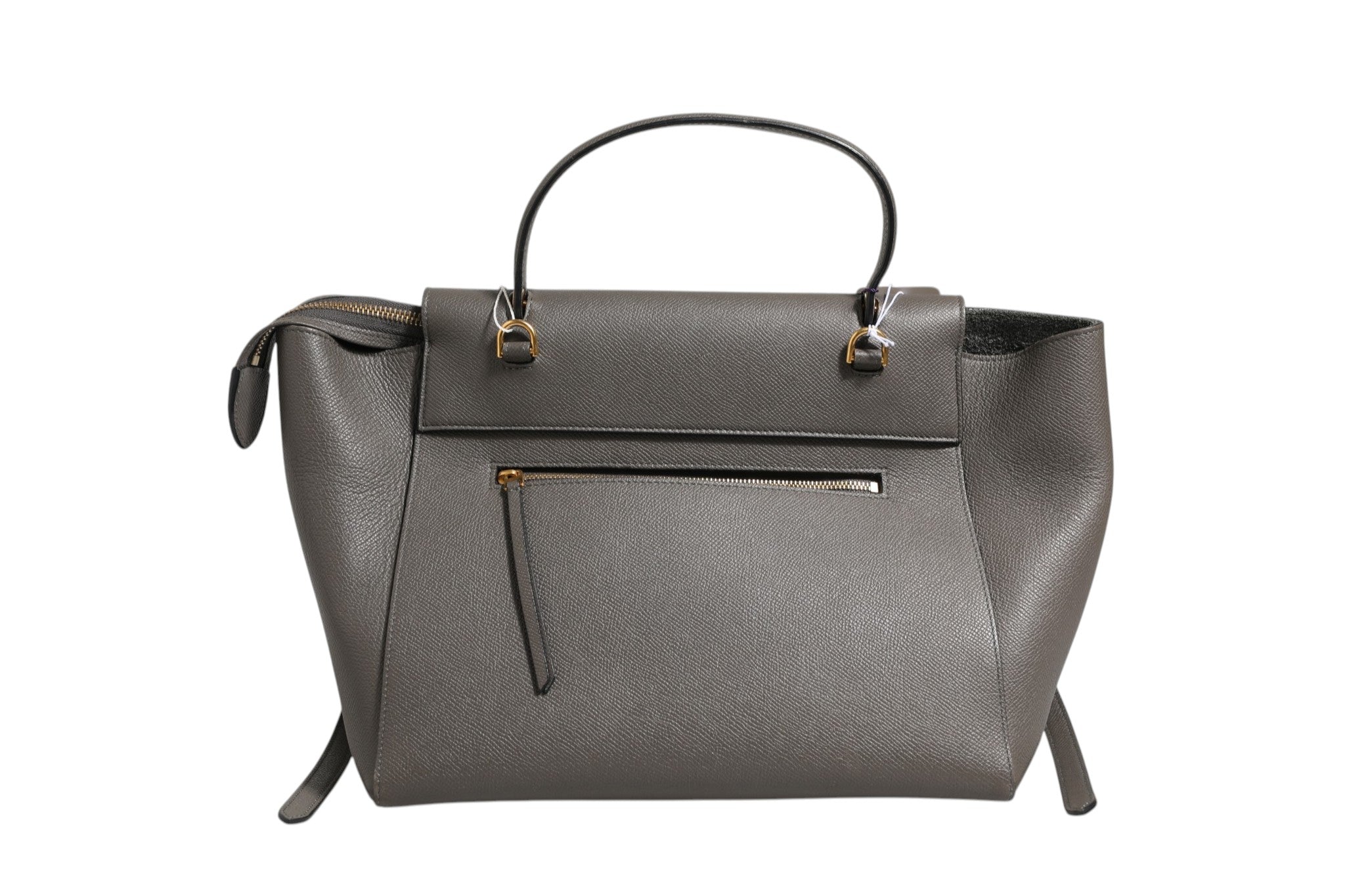 Pre-loved Celine Nano Belt Bag in grey grained calfskin with removable strap