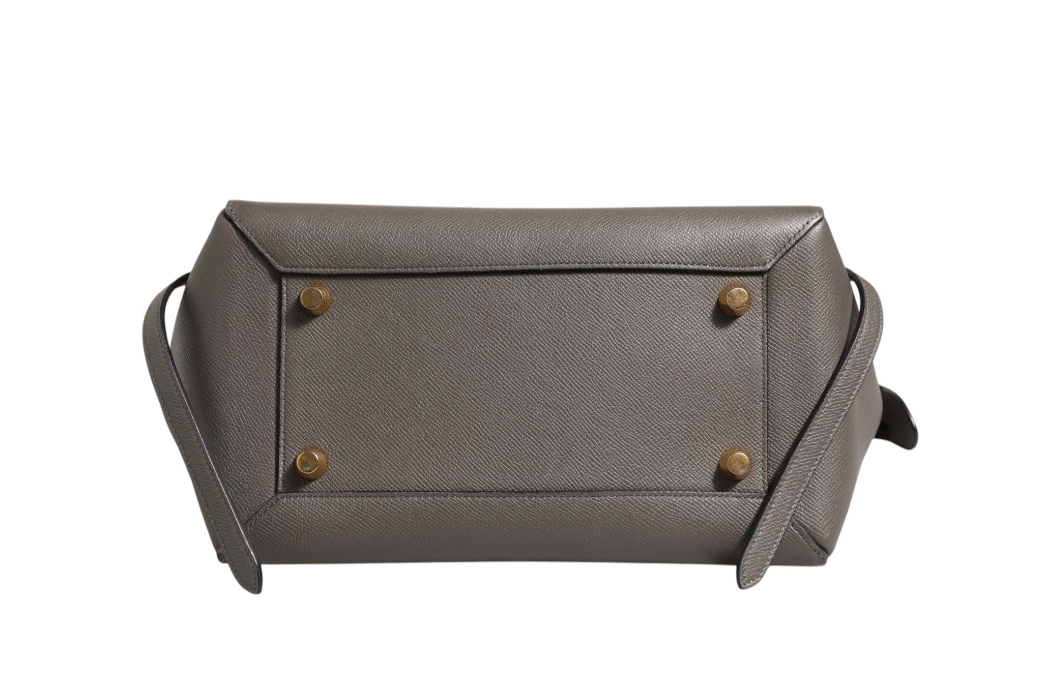 Pre-loved Celine Nano Belt Bag in grey grained calfskin with removable strap