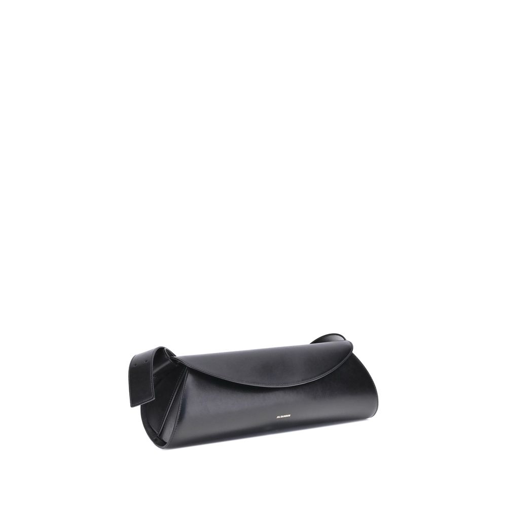 CANNOLO LARGE SHOULDER BAG IN BLACK LEATHER