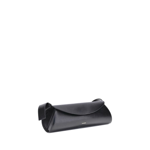 CANNOLO LARGE SHOULDER BAG IN BLACK LEATHER