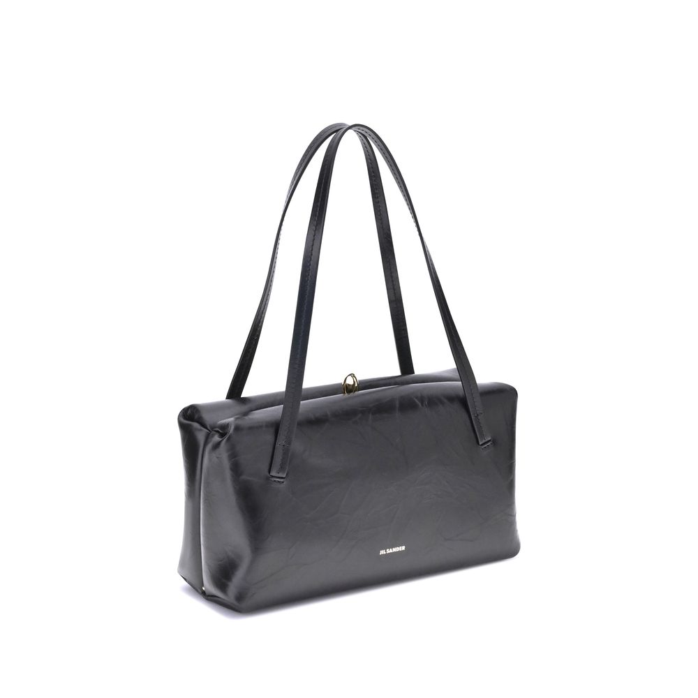 GOJI PILLOW SMALL SHOULDER BAG IN BLACK LEATHER