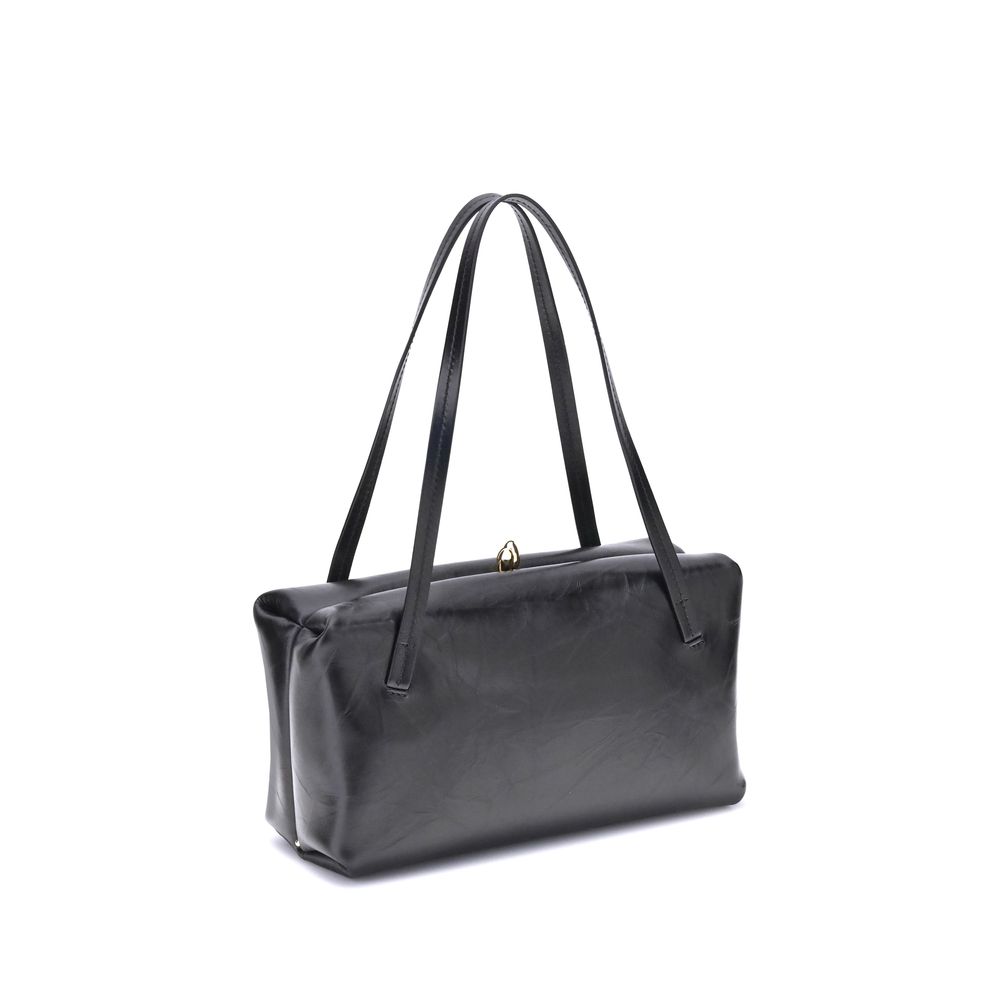 GOJI PILLOW SMALL SHOULDER BAG IN BLACK LEATHER