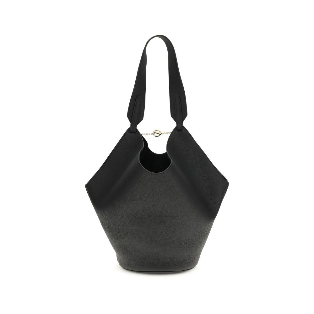 LOTUS SMALL SHOULDER BAG IN BLACK SUEDE