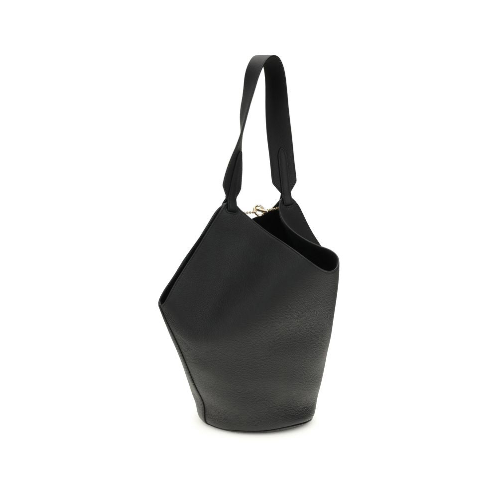 LOTUS SMALL SHOULDER BAG IN BLACK SUEDE