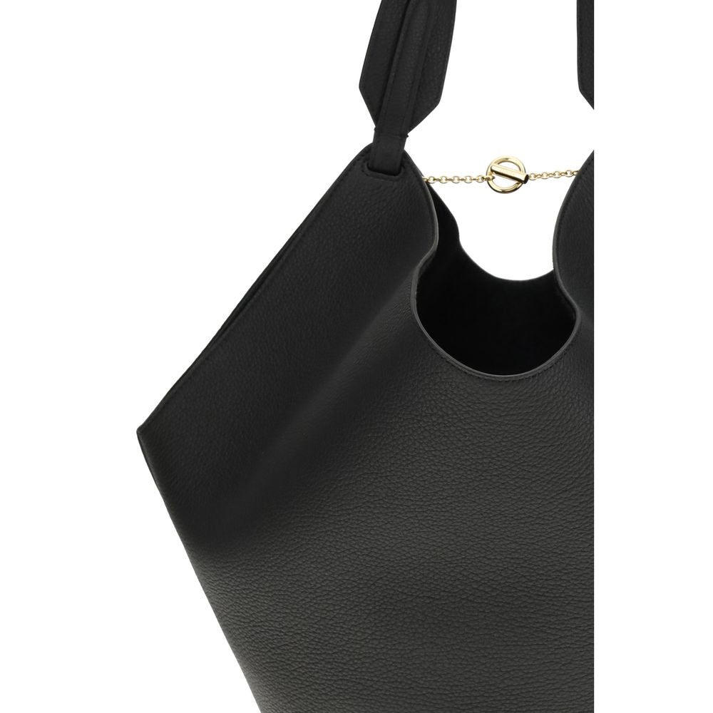 LOTUS SMALL SHOULDER BAG IN BLACK SUEDE