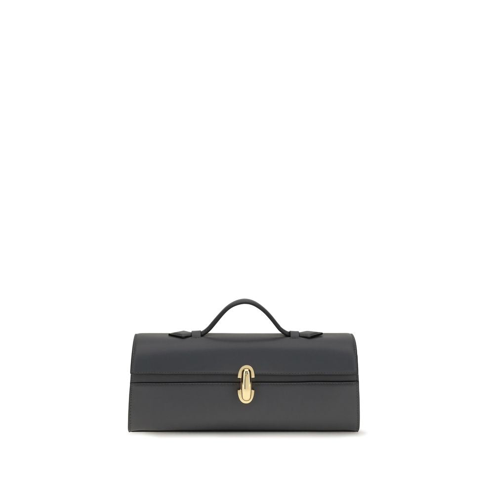 SLIM SYMMETRY POCHETTE IN GREY LEATHER