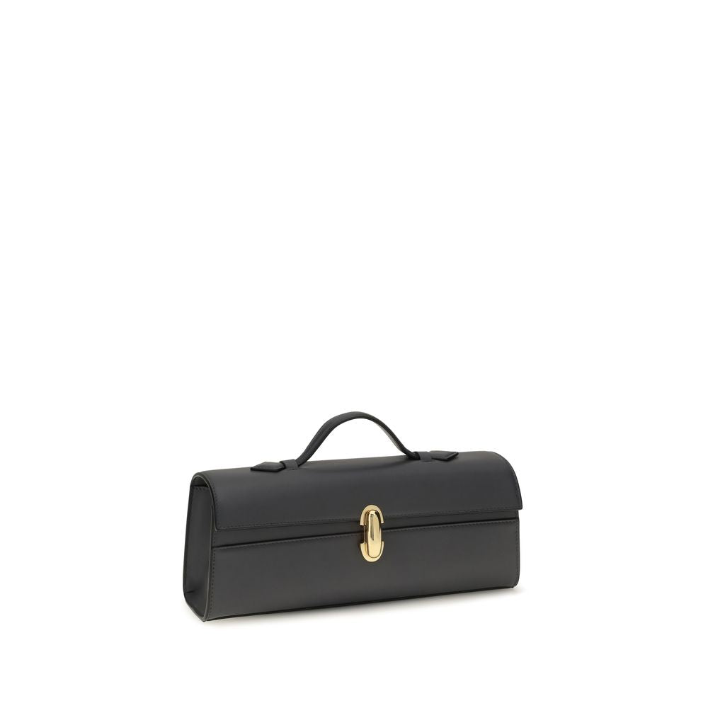 SLIM SYMMETRY POCHETTE IN GREY LEATHER
