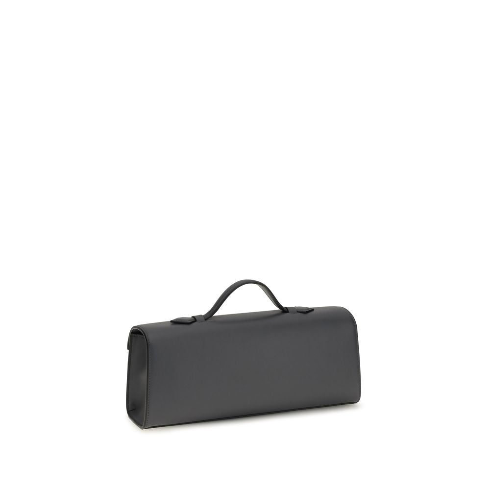 SLIM SYMMETRY POCHETTE IN GREY LEATHER
