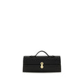 SLIM SYMMETRY POCHETTE IN BLACK RAFFIA