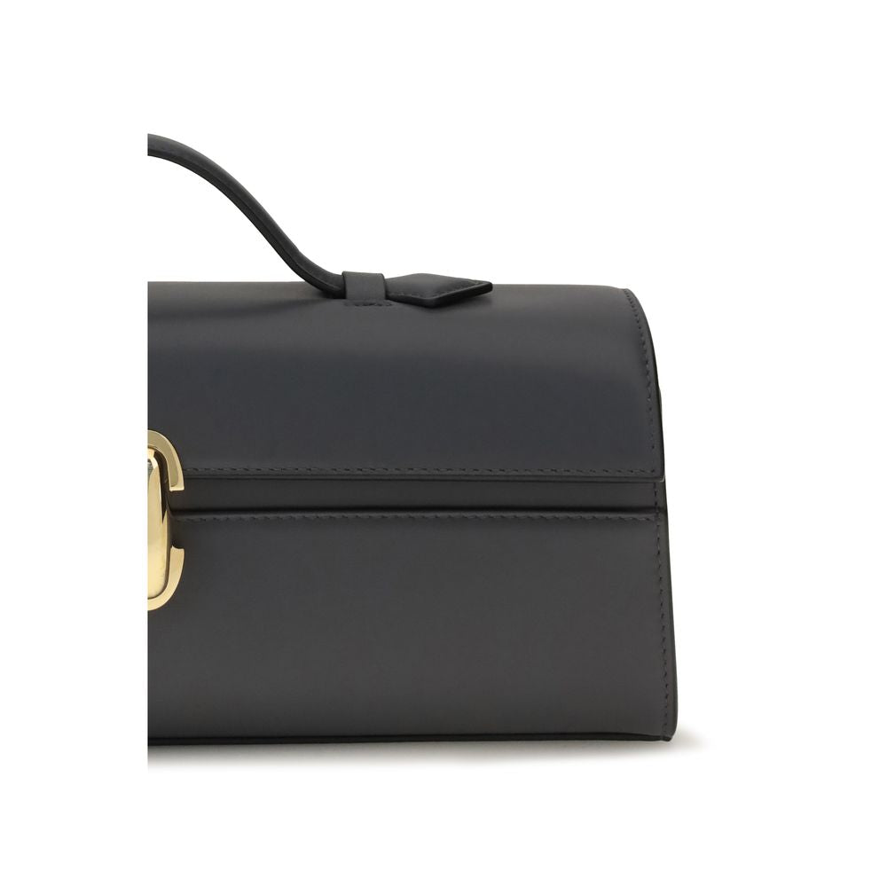 SLIM SYMMETRY POCHETTE IN GREY LEATHER