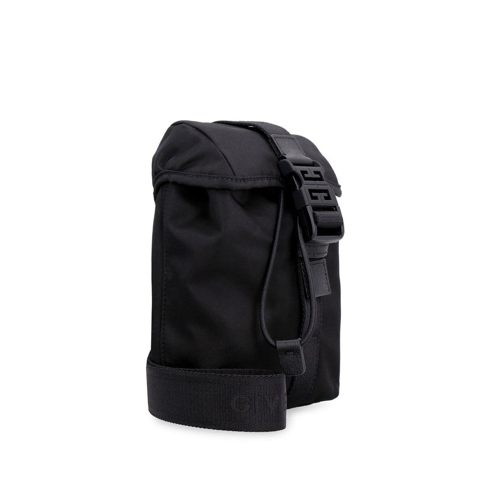 Givenchy black nylon mini backpack — side view with logo detail