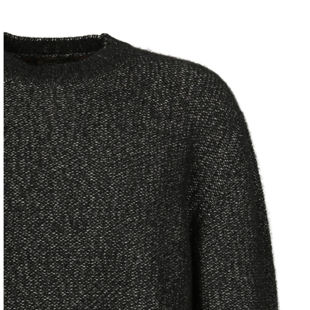 Loro Piana black mélange cashmere cotton silk sweatshirt — material close up