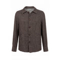 Malo grey linen jacket — front view with button closure