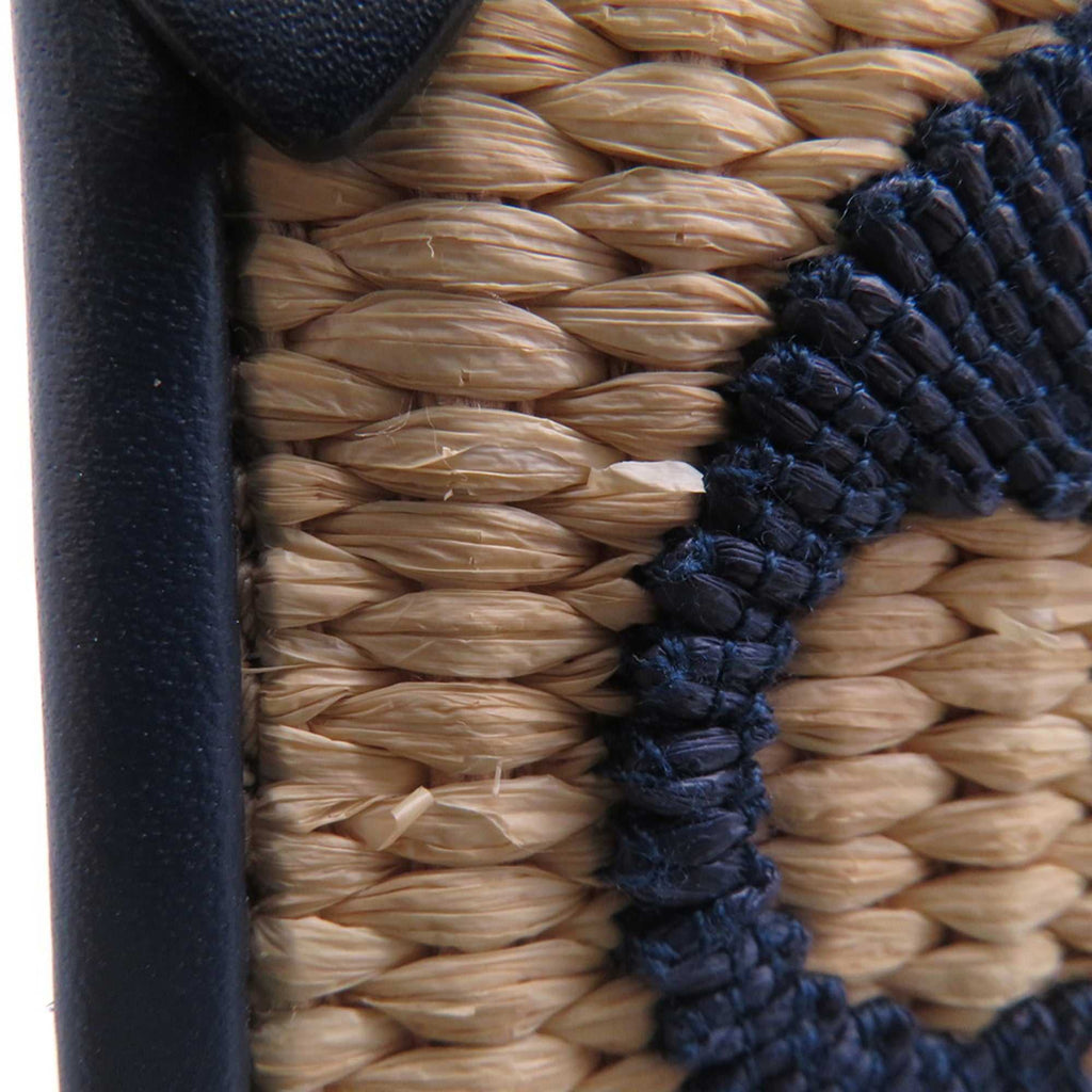 LOUIS VUITTON Pre-Loved Monogram Raffia On-the-Go tote bag featuring woven raffia texture and logo detail