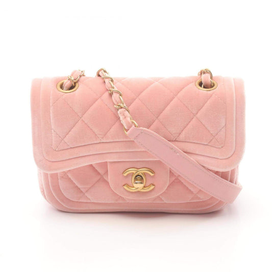 CHANEL Matelasse Shoulder Bag, Fabric, Women's, Pink-1