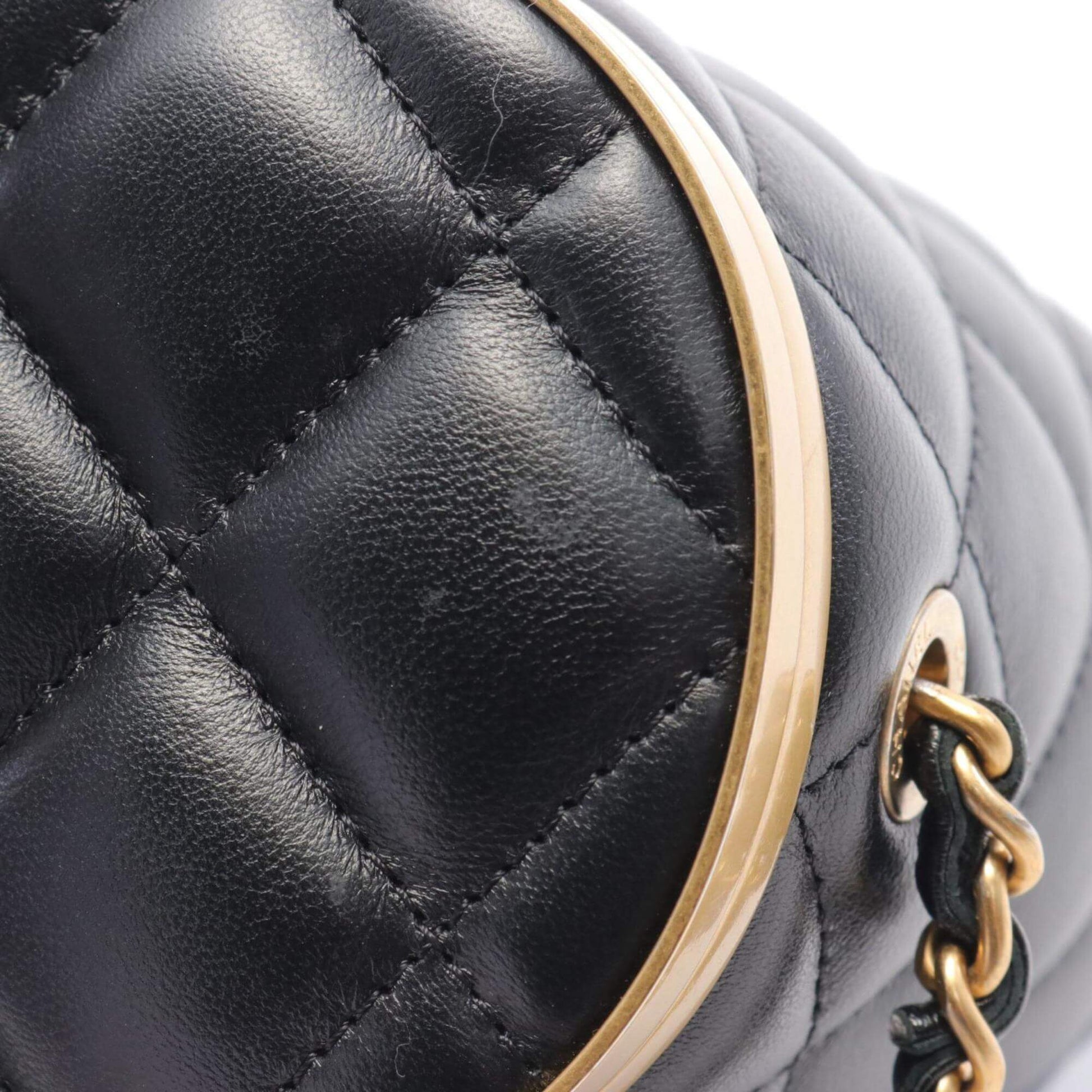 CHANEL Matelasse Shoulder Bag, Lambskin, Women's, Black, AS2640-7