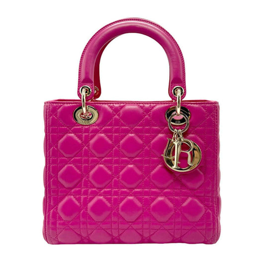 Christian Dior handbag shoulder bag Lady lambskin pink ladies z2373-0