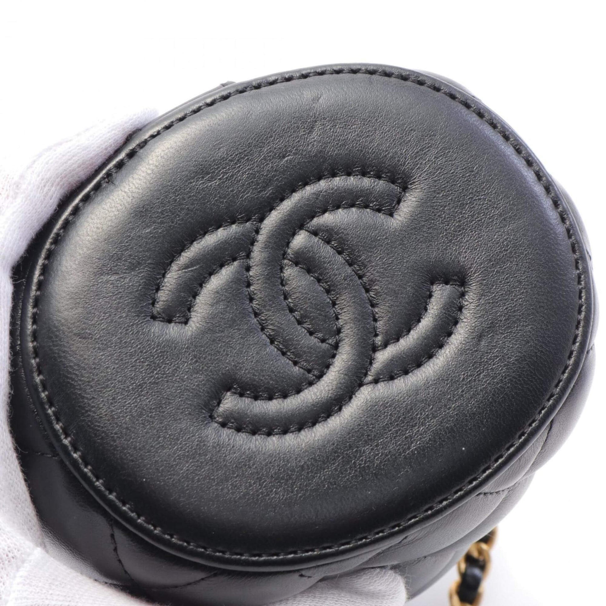 CHANEL Matelasse Shoulder Bag, Lambskin, Women's, Black, AS2640-8