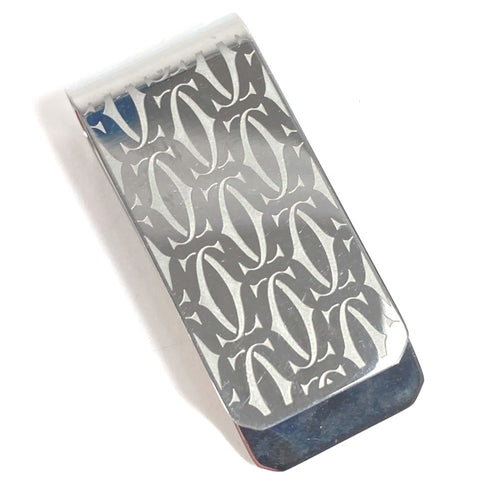 CARTIER C de Cartier wallet with money clip in stainless steel, silver, for men and women.-0
