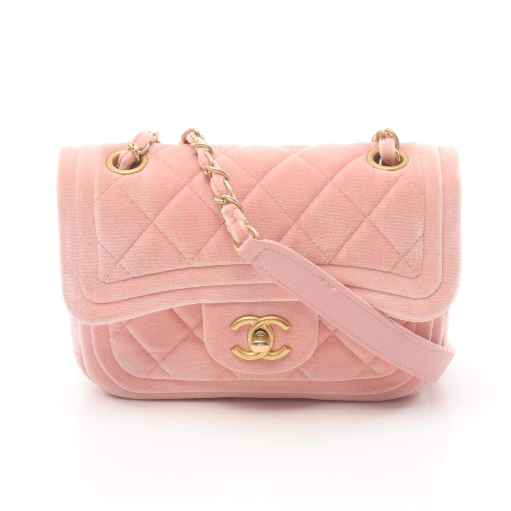 CHANEL Matelasse Shoulder Bag, Fabric, Women's, Pink-0