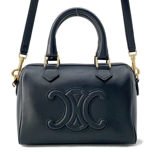 Celine Handbag Triomphe Small Boston Cuir 113773DU3.38NO 2way Black-0