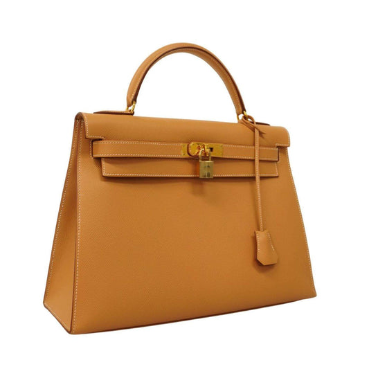 Hermes handbag Kelly 32 □C stamped Cushvel natural ladies-1