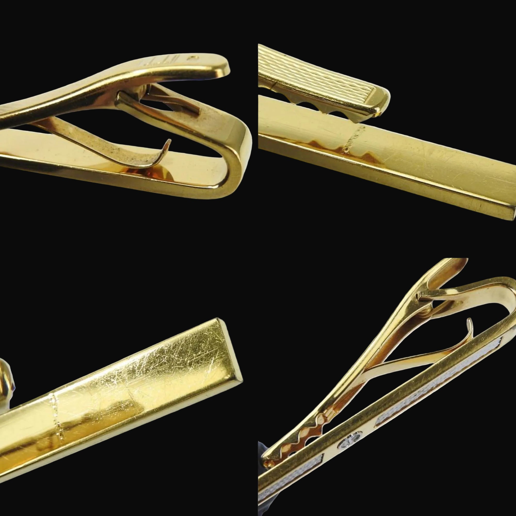Dunhill Cufflinks Metal Gold Silver GP Tie Clip Set Men's-9