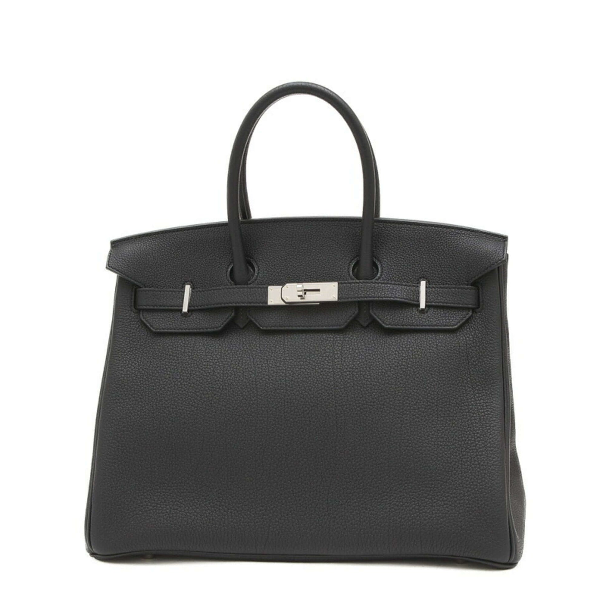 Hermes Birkin 35 Handbag Togo Black W Engraved-7