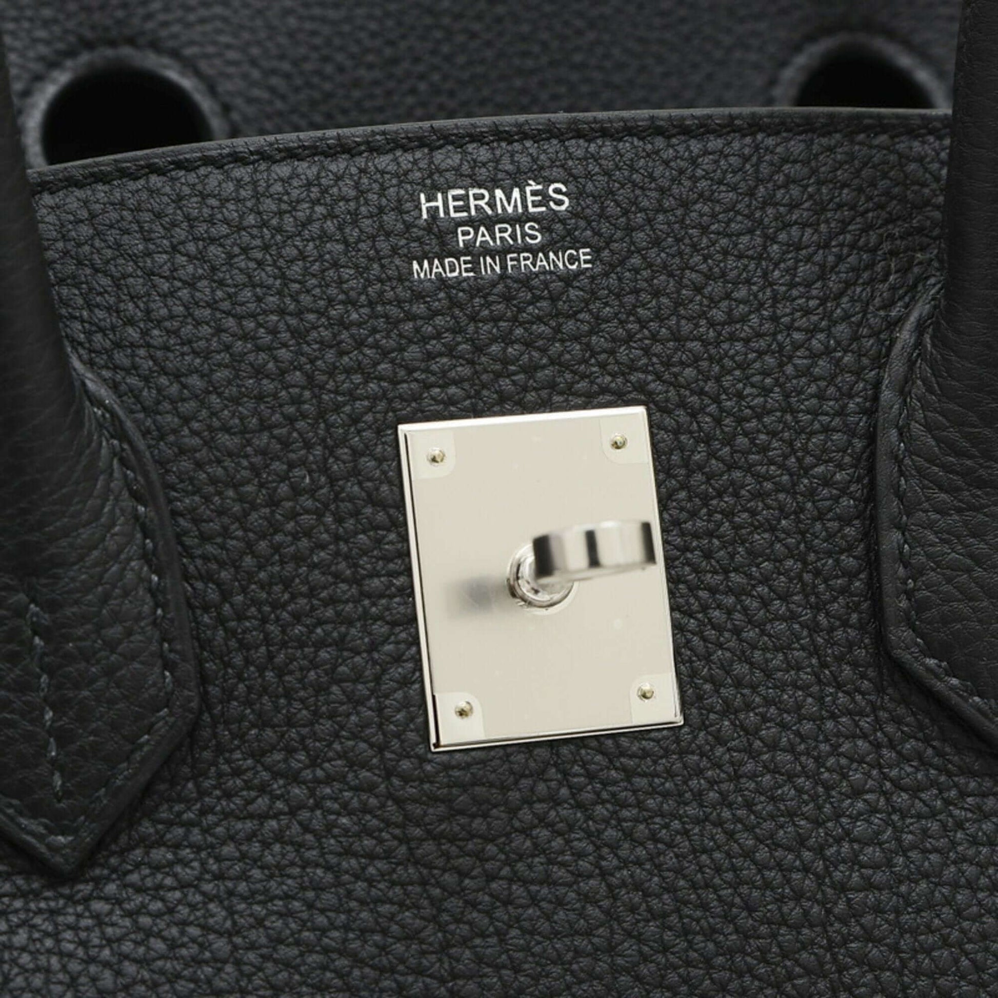 Hermes Birkin 35 Handbag Togo Black W Engraved-3