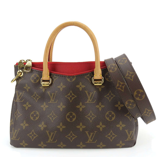 Louis Vuitton Handbag Pallas BB M41241 Monogram Leather Cerise Brown Shoulder Bag Women's LOUIS VUITTON-0