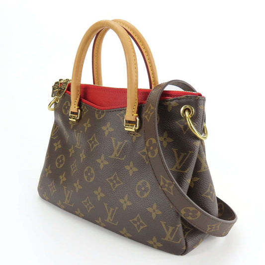 Louis Vuitton Handbag Pallas BB M41241 Monogram Leather Cerise Brown Shoulder Bag Women's LOUIS VUITTON-1