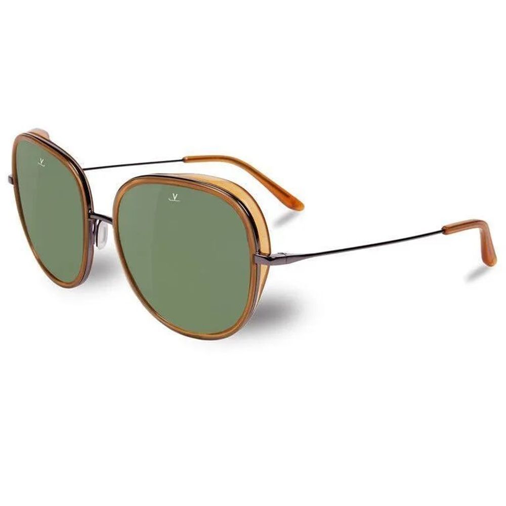Vuarnet Alpine Vision grey stainless steel sunglasses with green Category 3 mineral glass lenses